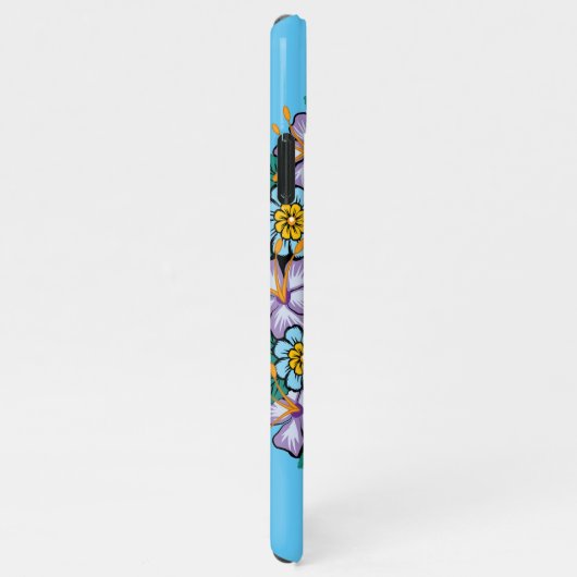 Lila Zuckerschädel mit Blume iPhone Hülle (Rechte Seite)