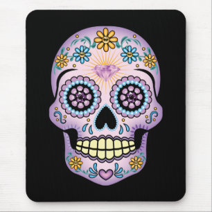 Lila Zuckerschädel Mousepad