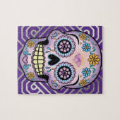 Lila Zuckerschädel Puzzle (Horizontal)