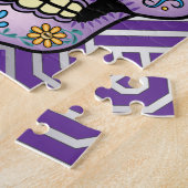 Lila Zuckerschädel Puzzle (Seite)