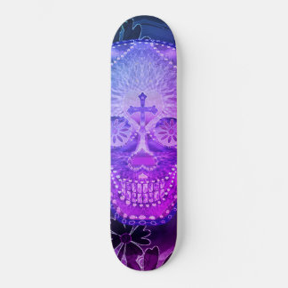 Lila Zuckerschädel Skateboard