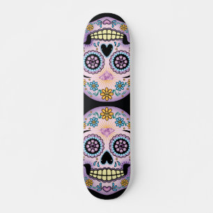 Lila Zuckerschädel Skateboard