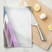 Lila Zug, Bahngleise, Tunnel, Reisen Geschirrtuch (Viertel Falte)