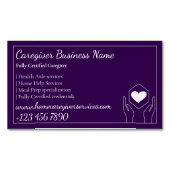 Lila Zuhause-Betreuung Beruflich Magnetische Visitenkarte (Vorderseite)