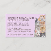 Lila Zuhause Katzen Visitenkarte (Rückseite)