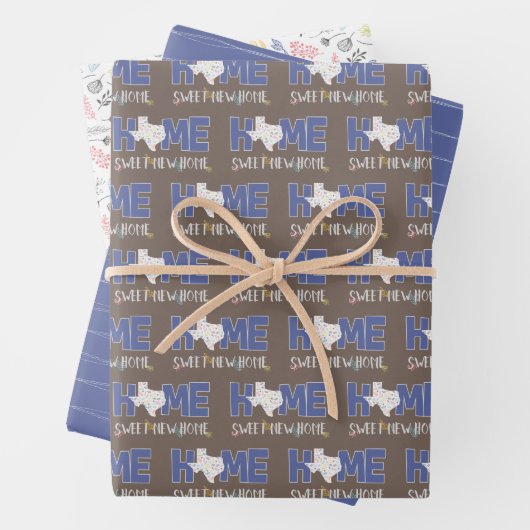 Lila Zuhause, Sweet New Zuhause - Texas Geschenkpapier Set (Beispiel)