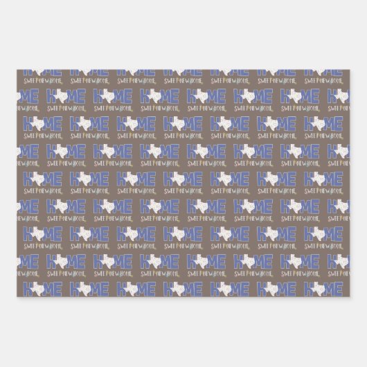 Lila Zuhause, Sweet New Zuhause - Texas Geschenkpapier Set (Vorderseite)