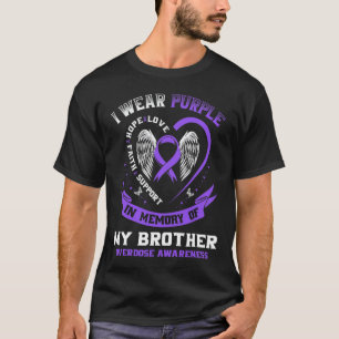 Lila zur Erinnerung an den Bruder Droge Überdosis- T-Shirt