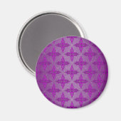 Lila zwei Tone Damask Magnet (Vorderseite/Rückseite)