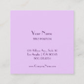 Lila zwei Toner Quadratische Visitenkarte (Rückseite)