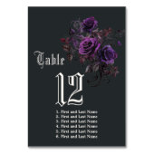 Lila zweiseitiges dunkles Gothic Deep Amethyst Tischnummer (Rückseite)