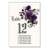 Lila zweiseitiges dunkles Gothic Deep Amethyst Tischnummer (Vorderseite)