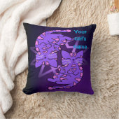 Lila Zwillinge-Kätzchen-Dekagon Lila Kissen (Decke)