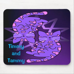 Lila Zwillinge-Kätzchen-Dekagon Lila Mousepad