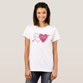 Lila Zwillingsherzen am Arrow Valentinstag T-Shirt (Vorne ganz)