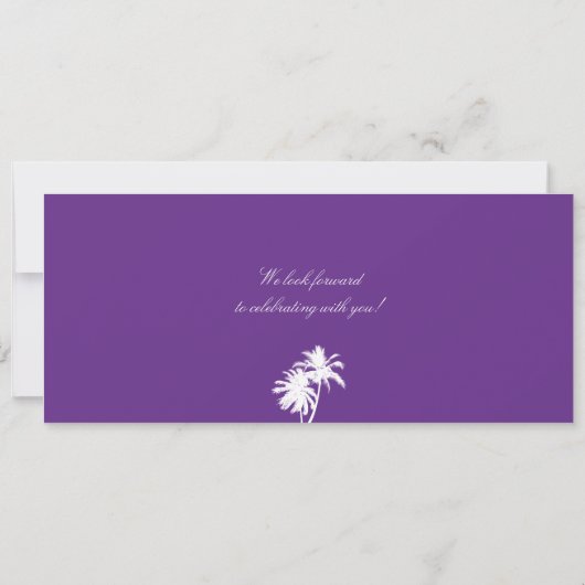 Lila Zypern-Boarding-Pass Einladung (Rückseite)