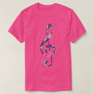 LilaBeere Camouflage-Muster Violinschlüssel T-Shirt
