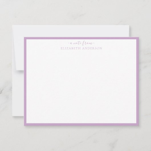 Lilac 'A Note from' Classic Border Note Card Mitteilungskarte (Vorderseite)