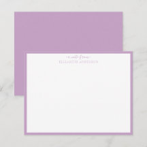 Lilac 'A Note from' Classic Border Note Card