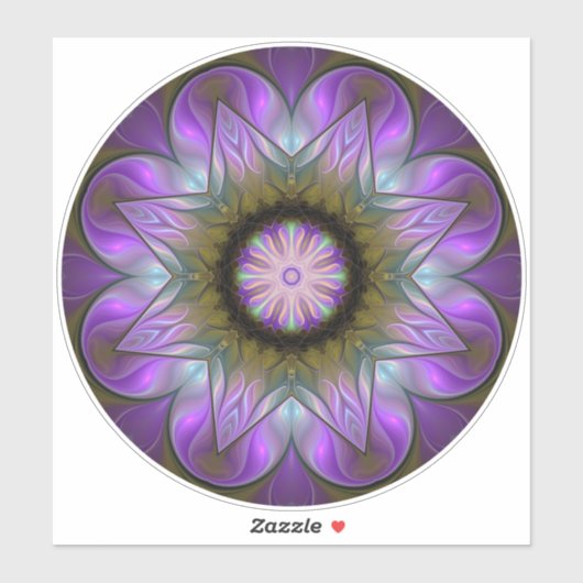 Lilac Abend Mandala Aufkleber (Blatt)