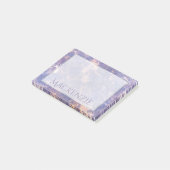 Lilac Abstrakt | Lila Golden Spritzer Pinselstrich Post-it Klebezettel (angewinkelt)