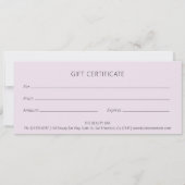 Lilac Abstrakte Blume Elegantes Geschenkgutschein (Rückseite)