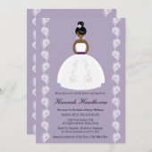 Lilac African American Hübsch Bridge Brautparty Einladung (Vorne/Hinten)