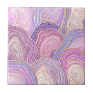 Lilac Agate Slices Ceramic Tile Fliese