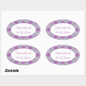 LILAC AGYLE STRICK Oval "Hand Made Stickers" Ovaler Aufkleber (Blatt)