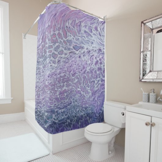 Lilac Akrylic Posing Abstrakt Fluid Art Duschvorhang (Beispiel)