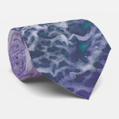 Lilac Akrylic Posing Abstrakt Fluid Art Krawatte (Gerollt)