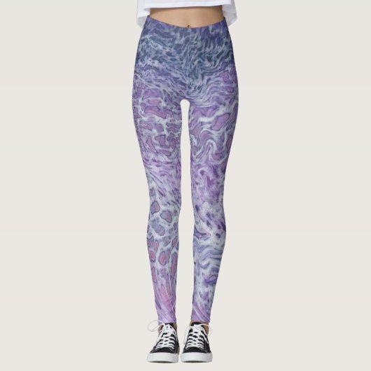 Lilac Akrylic Posing Abstrakt Fluid Art Leggings (Vorderseite)