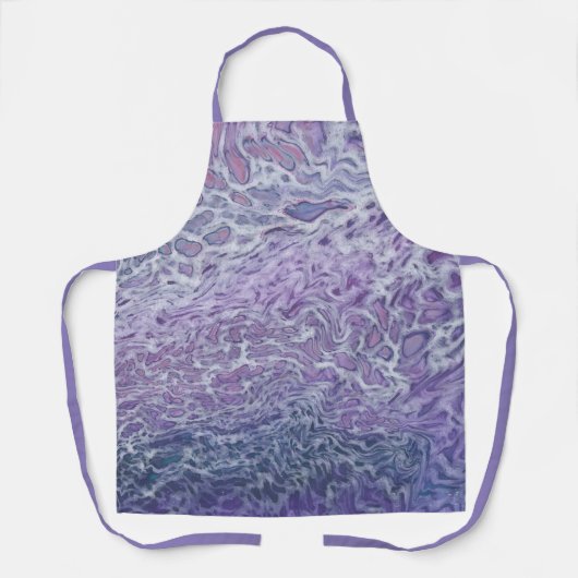 Lilac Akrylic Posing Abstrakt Fluid Art Schürze (Vorderseite)