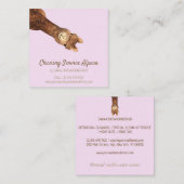 lilac Alpaca Quadratische Visitenkarte (Vorne/Hinten)