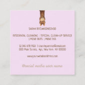 lilac Alpaca Quadratische Visitenkarte (Rückseite)