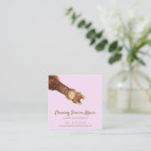 lilac Alpaca Quadratische Visitenkarte (Stehend Vorderseite)