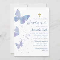 Lilac and Blue Minimalistisch Butterfly Baptisse