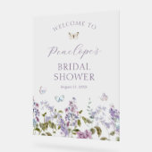 Lilac and Butterflies Brautparty Willkommen Acrylschild (Winkel)