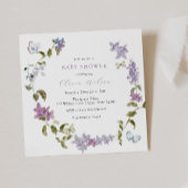 Lilac and Butterflies Kinderdusche Einladung