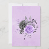Lilac and Charcoal Floral Online Virtual Wedding Einladung (Rückseite)