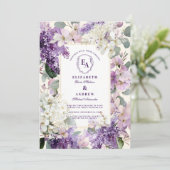 Lilac and Cream Garden Floral Wedding Einladung (Stehend Vorderseite)