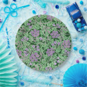 Lilac and green floral pattern pappteller (Party)