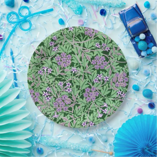 Lilac and green floral pattern pappteller (Party)