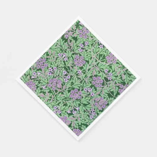 Lilac and green floral pattern serviette (Ecke)