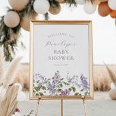 Lilac and Lavender Blume Baby Dusche Willkommen Poster