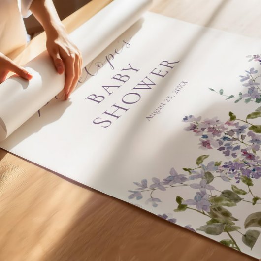 Lilac and Lavender Blume Baby Dusche Willkommen Poster