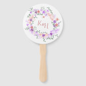 Lilac and Peach Rose Wreath Wedding  Fächer (Vorderseite)