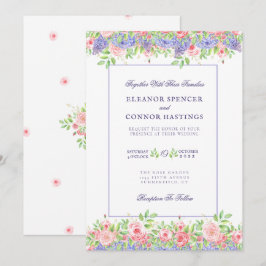 Lilac and Peoney - Anspruchsvolle Hochzeitseinladu Einladung