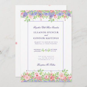 Lilac and Peoney - Anspruchsvolle Hochzeitseinladu Einladung