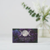Lilac and Triple Moon Business Card Visitenkarte (Stehend Vorderseite)